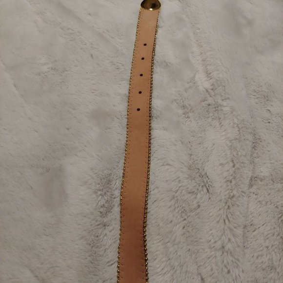 Belts by Simon silver metallic leather large belt with gold hardware main image 10